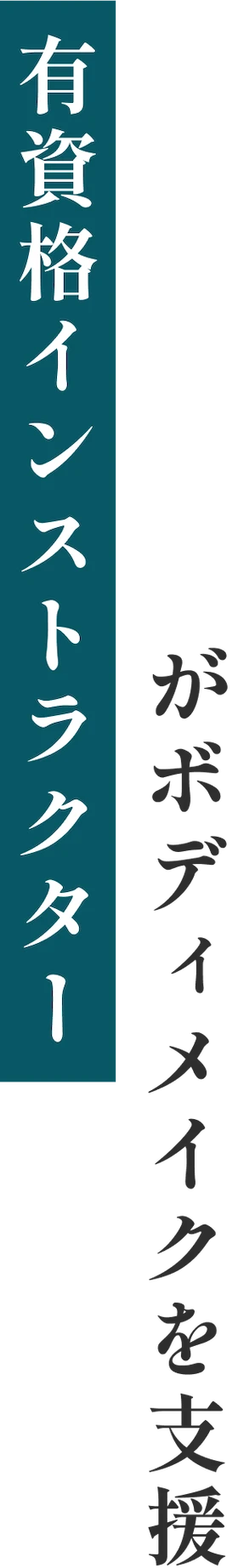 有資格インストラクターがボディメイクを支援