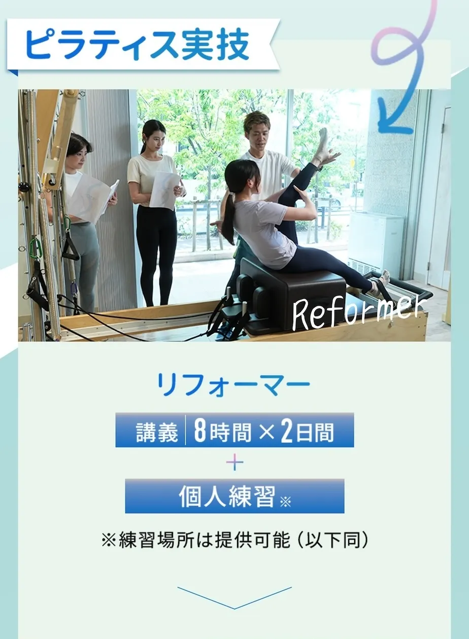 リフォーマー：講義8時間×2日＋個人練習