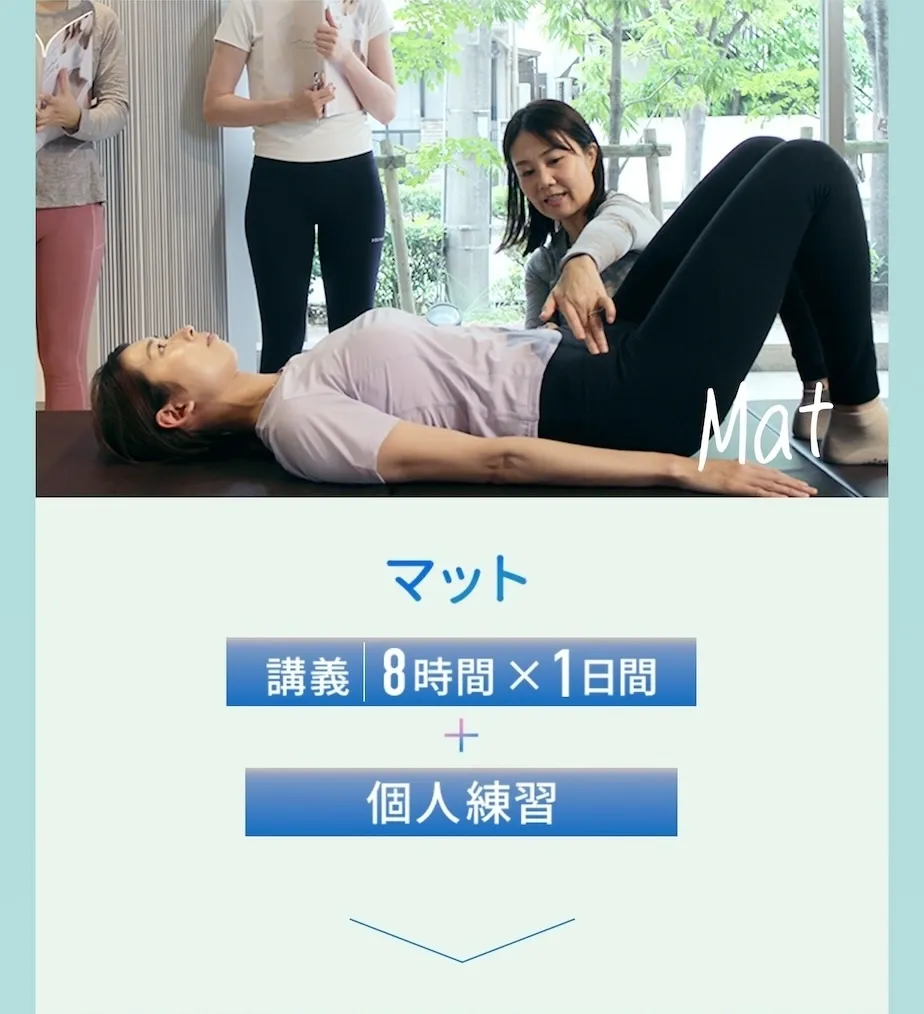 マット：講義8時間×1日＋個人練習